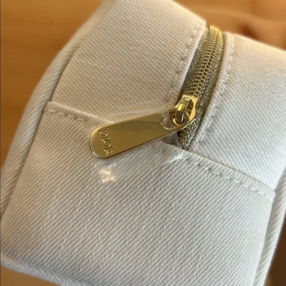 Dior Cream and Gold Embroidered Pouch - Picture 3 of 6